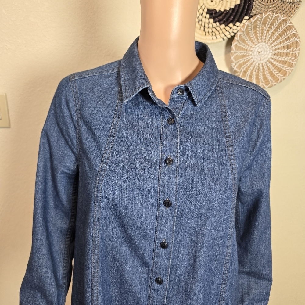 Madewell Dress Womens Long Sleeve Button Up Blue Size Small Whit Pockets - Picture 11 of 16
